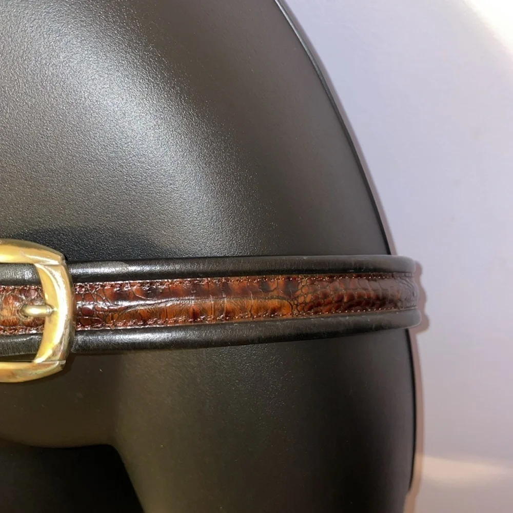 Brighton Leather Black with Brown Inlay design Reptile  size 36